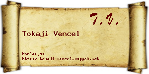 Tokaji Vencel névjegykártya